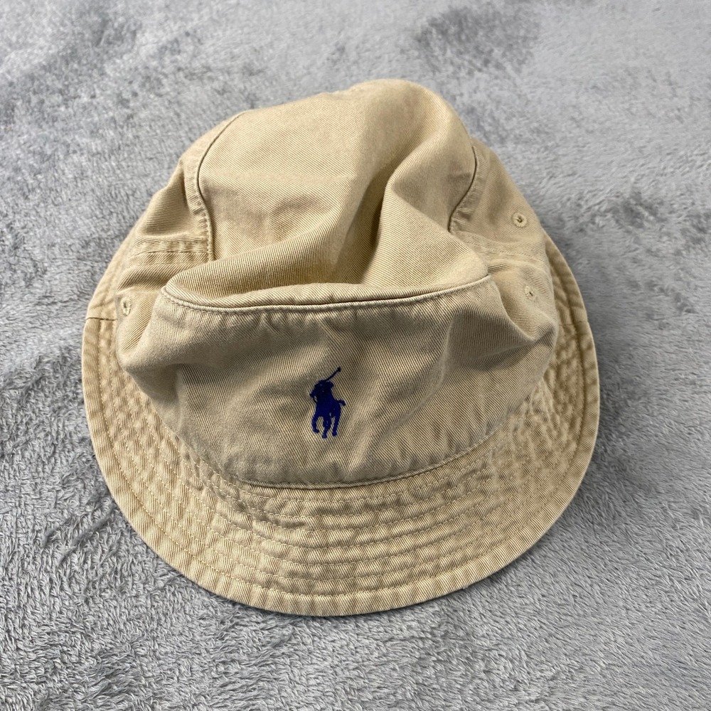 Polo Ralph Lauren Bucket Hat Mens L/XL Tan Khaki Chino Twill Pony Logo Hat